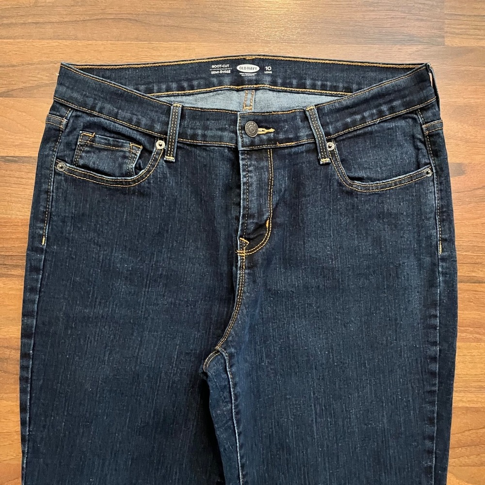 OLD NAVY Women's Bootcut Jeans - Size 10L 10 Long - Dark Wash Stretch - Picture 2 of 7